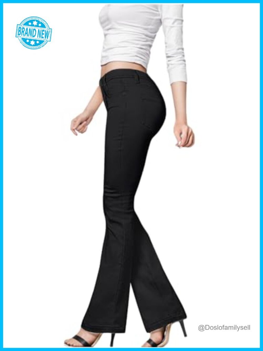 Bootcut Pants Slim Fit Mid Rise Stretch Boot Cut Trousers Office Casual